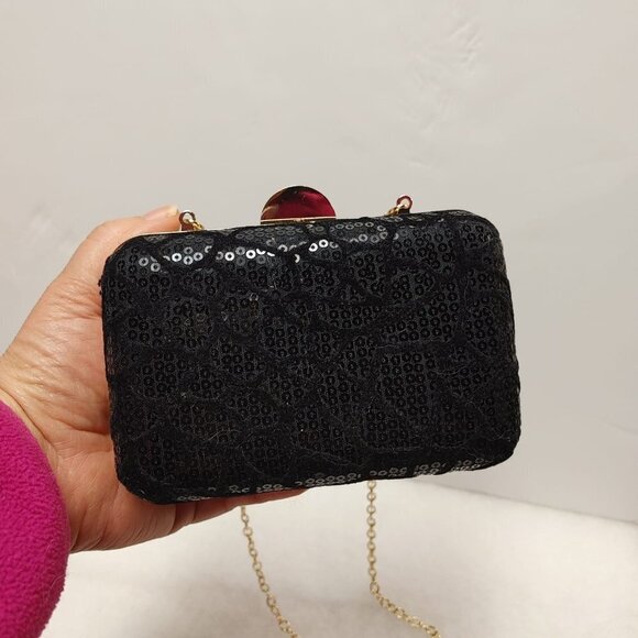 Small Sequin box Clutch Bags women's Designer Party Purse, Chain Shoulder Bag - Picture 7 of 9